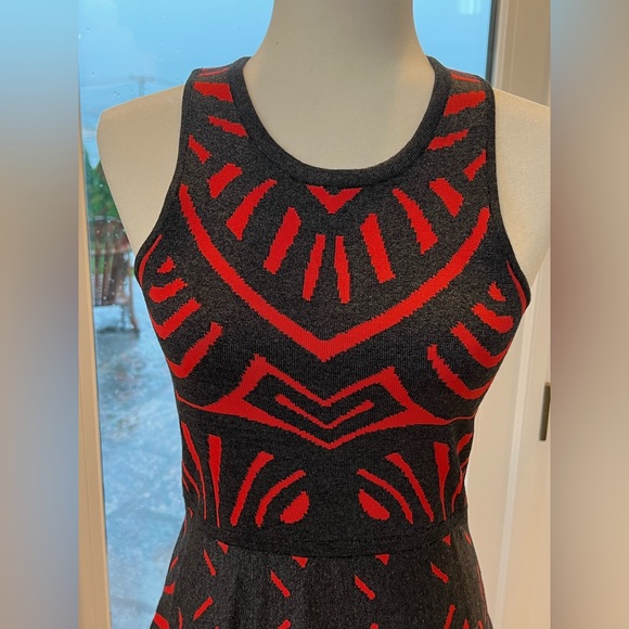 Parker Knit Dress - Grey & Red Size Small - Picture 3 of 9